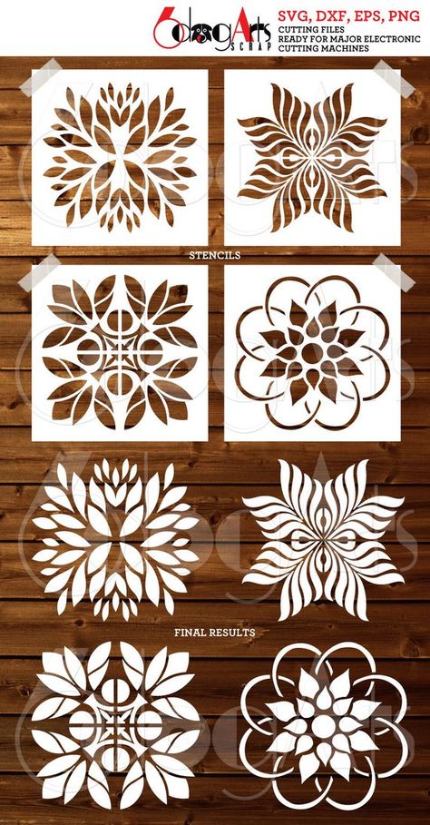 Design Stencils, Stencil Decor, Mandala Digital, Stencil Templates, Flower Stencil, Stencil Patterns, Cookie Stencils, Stencil Template, Paper Cut Art