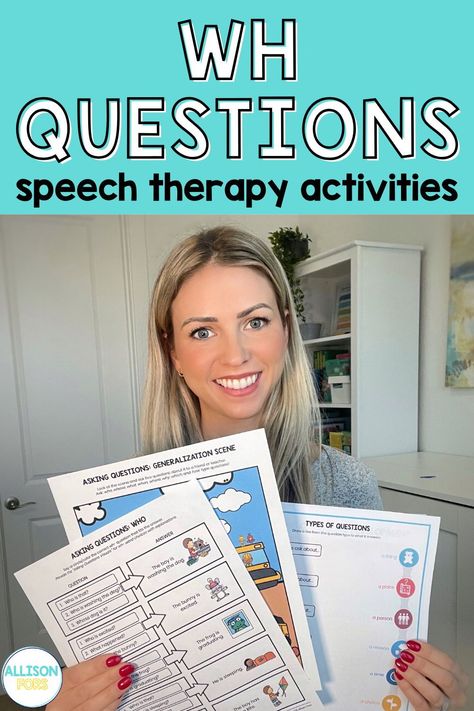 Free and paid speech therapy resources to teach formulating and answering WH questions. WH questions help children expand vocabulary and enhance language skills. Wh Questions Speech Therapy, Speech Therapy Free, Language Milestones, Expand Vocabulary, Wh Questions Activities, Activities For Speech Therapy, Early Intervention Speech Therapy, Social Skills Groups, Slp Ideas