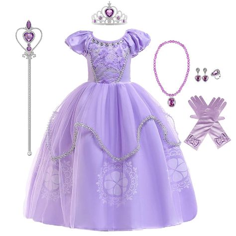 Sofia Costume, Sofia Princess, Rapunzel Princess, Toddler Fancy Dress, Christmas Dress Up, Up Costume, Fluffy Skirt, Fancy Dress Up, Princess Dress Up