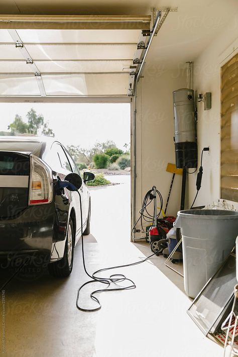 Electric Car Garage, Electric Car Charging Station Home, Electric Car Charger Home, Electric Car Charging Station, Tesla Charger, Hybrid Vehicles, Environment Conservation, Ideal Lifestyle, Living Photography