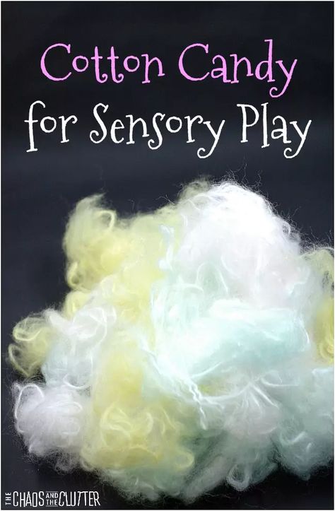 DIY Pretend Cotton Candy for Sensory Play #sensoryplay #sensory #pretendplay #kidsactivities Cotton Candy Classroom Theme, Circus Sensory Activities, Circus Preschool, Kindergarten Sensory, Candy Math, Early Childhood Education Classroom, Early Childhood Education Activities, Daycare Themes, Sensory Crafts