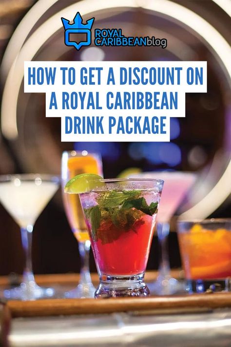 Did you know Royal Caribbean offers discounts on its unlimited alcohol drink package? Too many people buy a drink package on their ship and pay full price having missed out on the chance to save a lot of money. In order to get a discount, you need to do a little bit of work before your cruise to snag a lower price. The good news is anyone can get a lower price for a drink package with very little effort! Many folks want to know how to get a drink package discount, so here's how to pay less. What To Bring On A Royal Caribbean Cruise, Royal Caribbean Drink Package, How To Sneak Alcohol On A Cruise, Royal Carribean Cruise Packing List, Carribean Cruise Packing List, Cheap Alcoholic Drinks, How To Sneak Alcohol, Royal Carribean Cruise, Caribbean Drinks