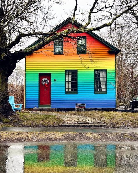 Row Of Houses, Rainbow House, Colour Themes, Rainbow Row, Colorful Houses, The In Between, Loft House, Instagram C, Pure Joy