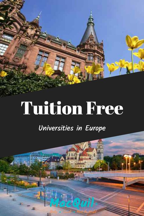 Are you dreaming of getting a college degree, but don’t think you can afford it? With tuition-free universities in Europe, your dream can become a reality! With no tuition or low tuition fees, you can receive a high-quality education without breaking the bank. You just need to know where to look and which universities in Europe offer tuition-free degrees. Study in Europe | College Abroad | Study Abroad | Universities in Europe | Free Tuition | Scholarships | Financial Aid | College in Europe University In Europe, College In Europe, Art Scholarships, Europe University, Study Abroad Europe, Study In Europe, College Abroad, University Abroad, University In England