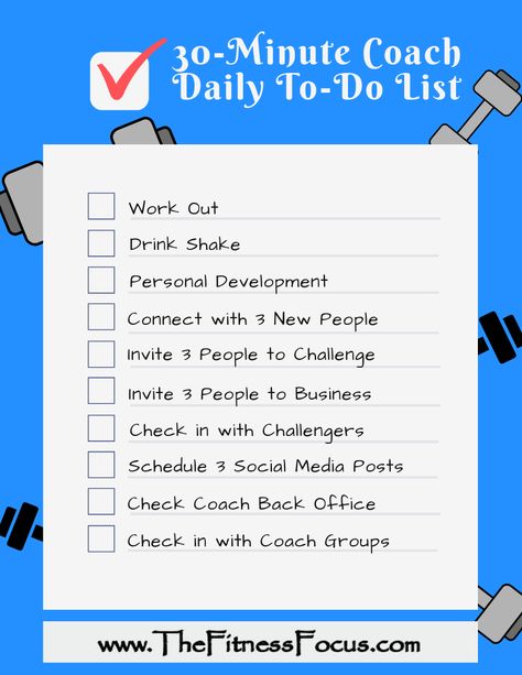 Beachbody Coach Daily To-Do List with Printables - The Fitness Focus Beachbody Coach Posts, Activity List, Beachbody Coaching, Team Beachbody Coach, Full Body Weight Workout, Whole Body Workouts, Fitness Coaching, Beachbody Workouts, Health Coach Business