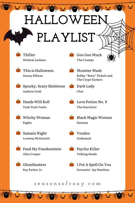 Find this spooky, fun Halloween party playlist on Spotify! Great for parties and trick or treating. Happy Halloween! Fun Halloween Trick Or Treat Ideas, Spooky Playlist Names, How To Plan A Halloween Party, Trick Ideas For Halloween, Halloween Songs Playlists, Halloween Party List, Halloween Rager, Spooky Playlist, Halloween Party Checklist