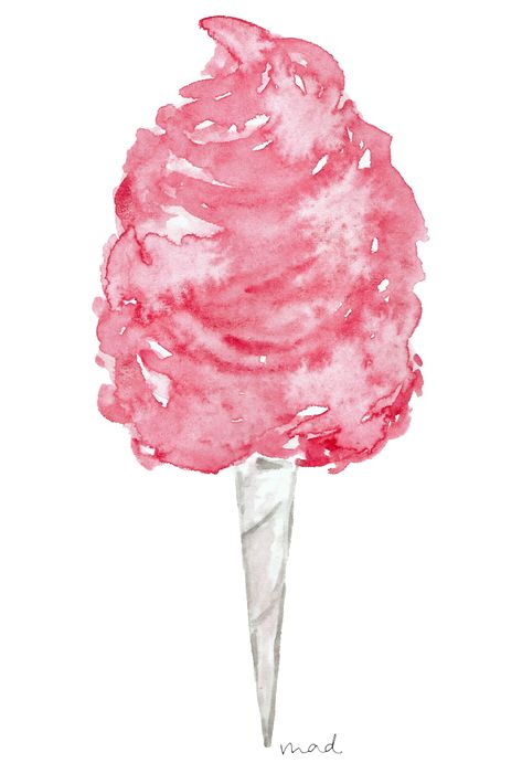 Light and fluffy, sweet, pink and delicious, nothing screams carnival or summer party like cotton candy original watercolor art, watercolor cotton candy, watercolor painting, stationery, stationery design, watercolor stationery, greeting cards, cards, watercolor cards, stationery set, custom stationery, invitations, events, party, kid party, birthday, carnival, festival, custom invitations Cotton Candy Watercolor, Pink Watercolor Art, Cotton Candy Tattoo, Carnival Watercolor, Cotton Candy Painting, Candy Sketch, Cotton Candy Art, Candy Painting, Girly Watercolor