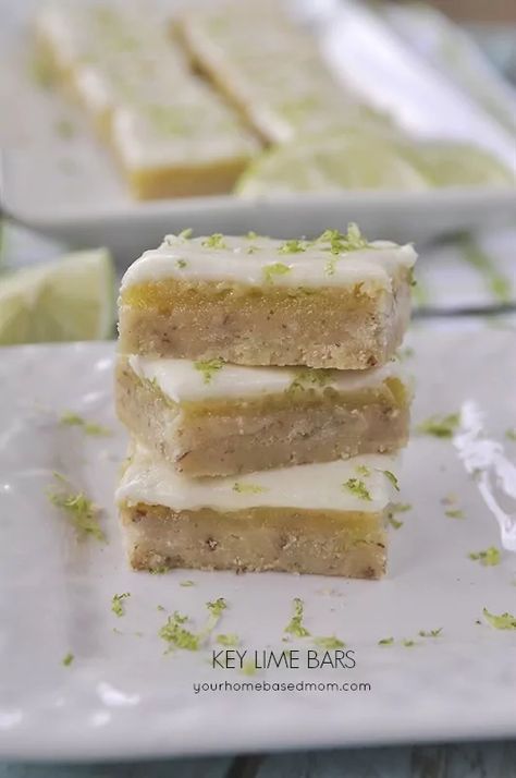 The Best Key Lime Bars | Recipe from Your Homebased Mom Key Lime Bars Recipe, Lime Bars Recipe, Key Lime Bars, Key Lime Pie Bars, Lime Desserts, Lime Punch, Lime Bars, Lime Recipes, Pecan Recipes