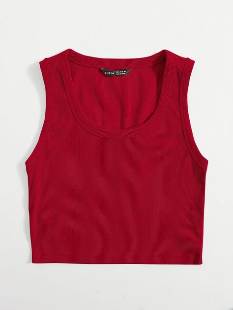 Tøp Aesthetic, Red Tank Top, Black Color Hairstyles, Color Hairstyles, Solid Tank Tops, Red Tank, Red Tank Tops, Women Tank Tops, Foto Ideas Instagram