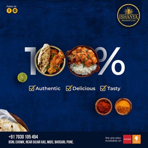 📍Ishanya Restaurant and Bar > BSNL Chowk, Near Gujar Gas, MIDC, Bhosari Food Videography, Food Menu Design, Food Advertising, Food Content, Food Graphic Design, Food Poster Design, Food Ads, Instagram Food, Food Poster