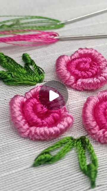 Rose Bullion Embroidery, Embroidery Design On Neck, Hand Embroidery Rose Pattern, Bullion Stitch Tutorial, Bullion Embroidery Tutorial, Hand Embroidery Roses Tutorials, Bullion Embroidery Pattern, Bullion Roses Embroidery Tutorial, Bullion Roses Embroidery Design