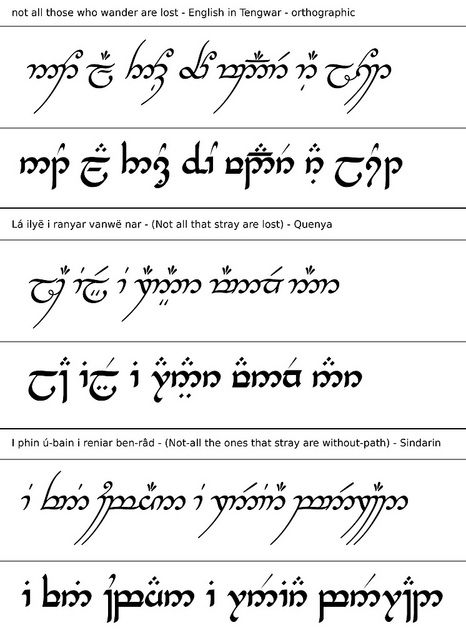 says is '"Not all those who wander are lost" translated in Tengwar directly from English, in Quenya (High Elvish) and Sindarin (Grey Elvish).' Not All Those Who Wander Are Lost Elvish, Not All Who Wander Are Lost Elvish, Lotr Quotes Elvish, Elvish Script Tattoo, Lotr Elvish Tattoo, Tengwar Tattoo, Not All Those Who Wander Are Lost, Not All Those Who Wander Are Lost Tattoo, Not All Who Wander Are Lost