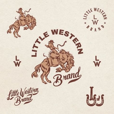 Bucking Bronco Illustration, Western Branding Design, Western Logo Design, Think Illustration, Ranch Branding, Western Branding, Wordmark Logo Typography, Rodeo Design, Western Logo