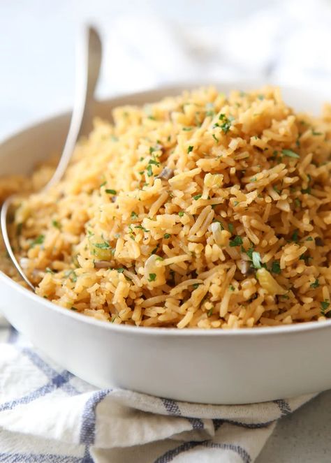 Rice Pilaf With Vermicelli, Basmati Rice Pilaf, Vegetable Rice Pilaf, Easy Rice Pilaf, Caribbean Rice, Homemade Turkey Gravy, Caribbean Foods, Completely Delicious, Rice Pilaf Recipe