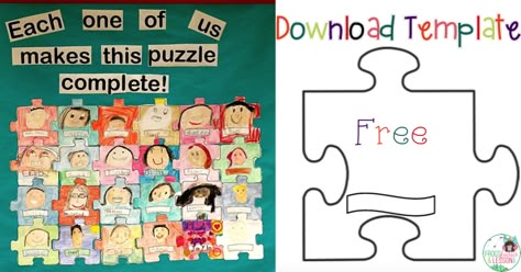 Each one of us completes this puzzle bulletin board idea...comes with puzzle template to download! Puzzle Bulletin Boards, Back To School Tips, Homeschool Teacher, Classroom Board, Back To School Hacks, School Tips, Beginning Of The School Year, Classroom Community, Beginning Of School