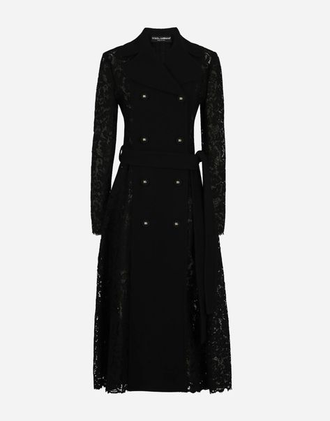 Cordonetto lace and crepe coat with belt Dior Coat Woman, Dior Coat, Clothing Closet, Formal Coat, Viking Costume, Coat With Belt, Women Coats, Belted Coat, Dolce E Gabbana