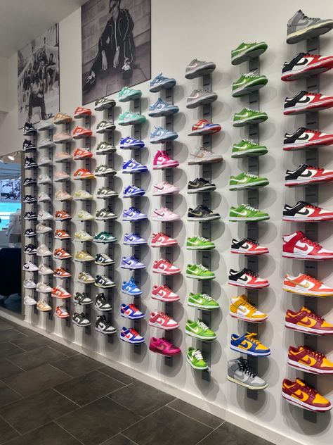 Nike Shoes Shop, Shoe Shopping Aesthetic, Shoe Store Aesthetic, Nike Store Aesthetic, Shoe Collection Aesthetic, Shoe Shops, Aesthetic Store, Nike Shoe Store, Nike Airforce1