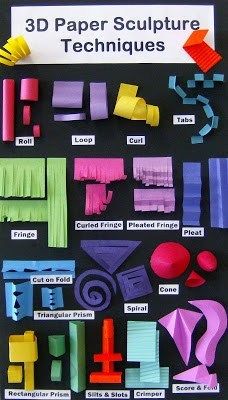 #Tutorial: 3D paper sculpture technique resource | @CraftGossip Paper Sculpture Techniques, 3d Paper Sculpture, Classe D'art, 3d Art Projects, Maluchy Montessori, Sculpture Techniques, Paper Engineering, Sculpture Projects, Popular Rings