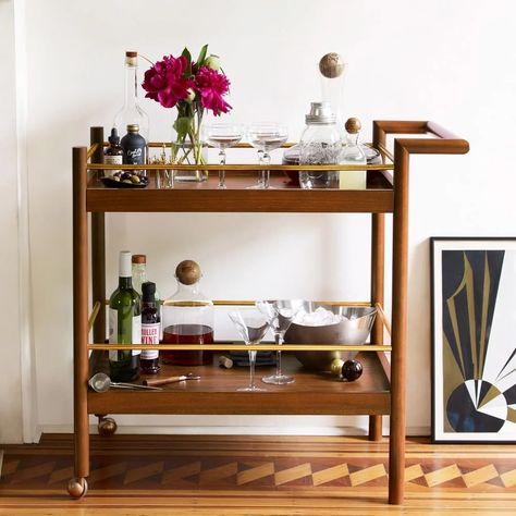 10 Best Home Bar Carts for 2021 | The Family Handyman Stock A Bar, Diy Bar Cart, Gold Bar Cart, Bar In Casa, Bar Cart Styling, Mid Century Bar, Mini Bars, Bar Cart Decor, Plywood Furniture