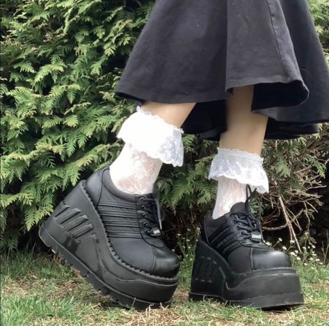 Demonia black platform shoes, japanese streetwear, alt, alternative Platform Shoes Tall, Japanese Platform Shoes, Demonia Sneakers, Big Platform Shoes, Demonia Stomp 08, Platform Demonia, Demonia Platforms, Cool Trainers, Demonia Shoes