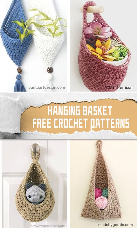 Crochet hanging basket