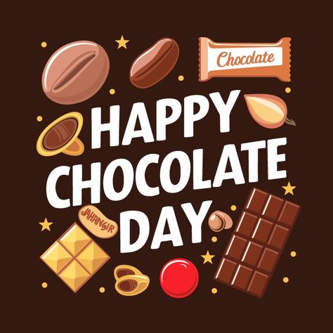 Chocolate International Chocolate Day, World Chocolate Day, Chocolate Day, Brain Teasers, Vector Design, Brain, Wax, Social Media, Media