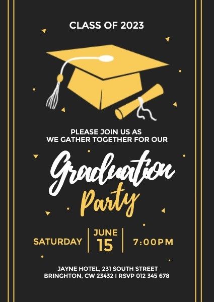 Graduation Invitation Wording, Wedding Reception Invitation Wording, Black Graduation Party, Ugly Sweater Party Invitations, Graduation Invitation Cards, Worli Painting, Graduation Frame, 50th Birthday Quotes, Graduation Party Invitations Templates