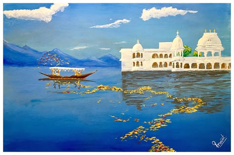 Udaipur Drawing, Udaipur Sketch, Udaipur Paintings, Udaipur Illustration, Escher Art, Caricature Wedding Invitations, Rajasthani Painting, Caricature Wedding, Beautiful Landscape Paintings