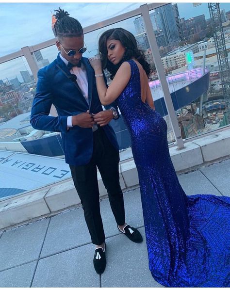 Follow me for me @Cleopatra4563💙 Blue And White Prom Suit, Royal Blue And White Prom Couple, Blue Prom Tux, Royal Blue And Black Suit, Prom Outfits Couples, Royal Blue Prom Suits, Royal Blue Prom Couple, Blue Prom Couple, Matching Prom Outfits