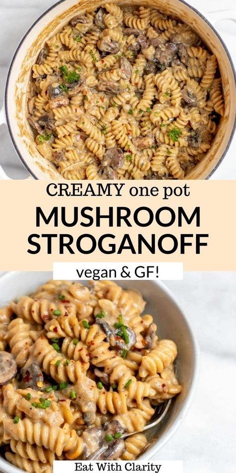 Veggie Mains, Vegan Mushroom Stroganoff, Vegan Journey, Meals Vegetarian, Well Plated, Lenten Recipes, Simple Foods, Vegetarian Mains, Pastas Recipes