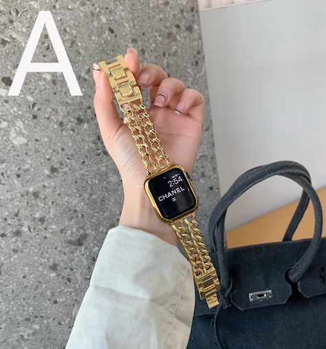 Apple Watch Bands Fashion, Apple Watch Bands Women, Double Chain Bracelet, Gold Apple Watch, Bracelet Apple Watch, Gold Apple, Unique Bands, Luxury Bracelet, Star Light