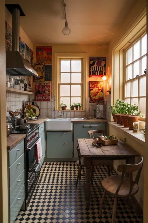 15 Small Kitchen Ways to Transform Your Space: A Pinterest-Worthy Guide French Country House Small, Tiny House Cozy, Small Kitchen Cozy, Cute Small Kitchen Ideas Apartments, Small Apartment Renovation Ideas, Small Cozy Houses, Kitchen Design Eclectic, Small Eat In Kitchen Ideas Layout, Small Kitchen Ideas Apartment Decor Inspiration