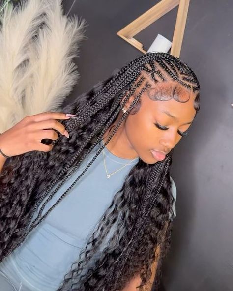 Clean Parts Only💖 on Instagram: "Tribal w/ Curly Quickweave & Dramatic Edges 🆗🆗😍🔥🔥🔥! - November Bookings Are Out & Available, Book Now #BRAIDSZN ! #njhairstylist #njbraider #tribal #fulanibraids #quickweave #knotless #bohobraids #elizabethbraider" Curly Quickweave, Dramatic Edges, Hair Braid Designs, Braided Hairstyles For Black Women Cornrows, Feed In Braids Hairstyles, Quick Weave Hairstyles, Cute Braided Hairstyles, Box Braids Hairstyles For Black Women, Braided Cornrow Hairstyles