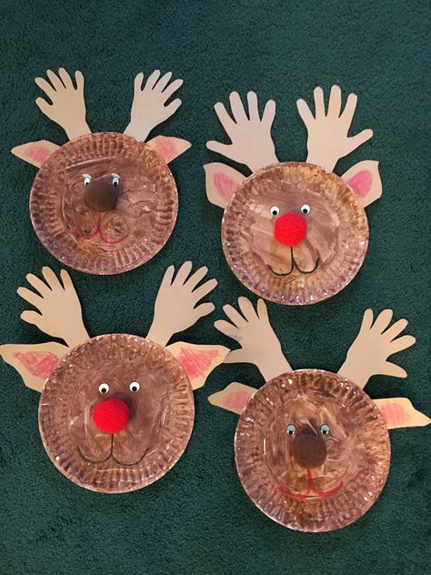 Reindeer Crafts For Kids, Paper Plate Reindeer, Preschool Christmas Activities, Christmas Preschool, Antler Crafts, Reindeer Craft, Reindeer Antlers, Preschool Christmas, Preschool Activity