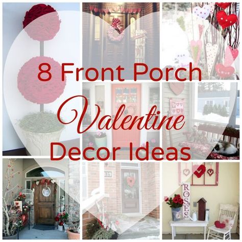 8 Front Porch Valentine Decor Ideas Front Porch Valentine Decor, Valentines Outdoor Decorations, Valentine Decor Ideas, Saint Valentin Diy, Valentines Bricolage, Valentine's Day Decorations, Valentine's Decor, Happy Hearts Day, Diy Valentines Decorations