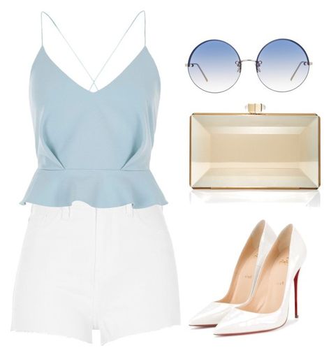 "What do I know?" by skajackson on Polyvore featuring River Island, Judith Leiber, Linda Farrow and Christian Louboutin Basic Girl Outfit, Cute Work Outfits, Casual School Outfits, Judith Leiber, Linda Farrow, Kpop Fashion Outfits, Girls Fashion Clothes, Fancy Outfits, Girly Fashion