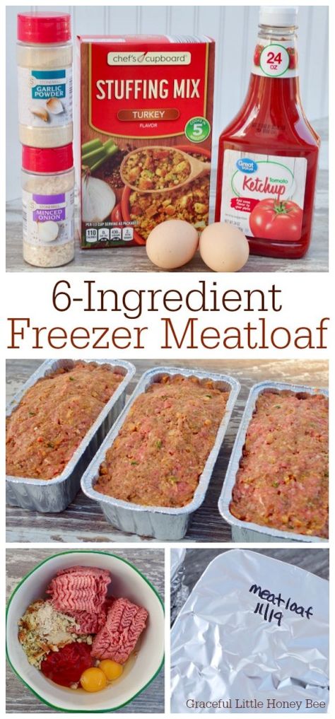 Frozen Meatloaf How To Cook, Easy Freezer Meals With Ground Beef, Meals Using Stuffing, Freezer Meals For Family Of 5, Sunday Dinner Prep For The Week, Deep Freezer Meals, Make Ahead Meatloaf To Freeze, Frozen Casserole Recipes Freezer Meals, Cook Then Freeze Meals