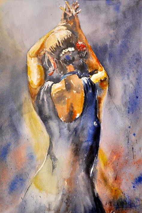 Oil Painting Inspiration, Dance Paintings, Sketches Of People, Spanish Art, Small Canvas Art, Watercolor Images, Dance Art, Figurative Art, Figure Drawing