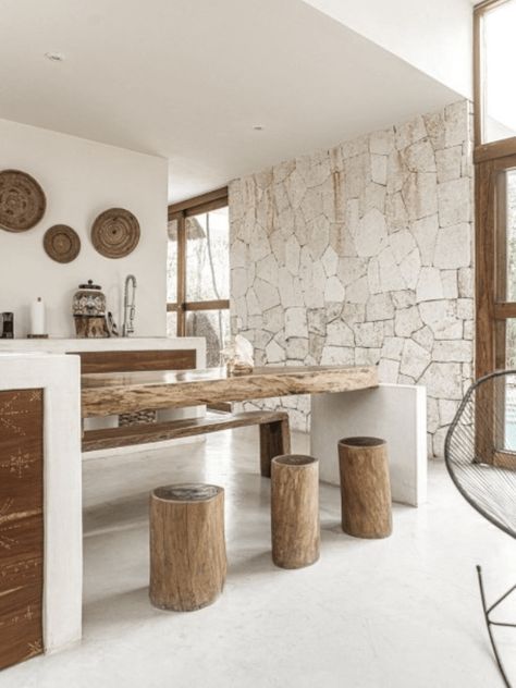 Mykonos Interior, Boho Bedroom Ideas Hippie, Stone Walls, Bedroom Boho, Interior Inspo, House Inspo, Interior Design Trends, Mykonos, 인테리어 디자인