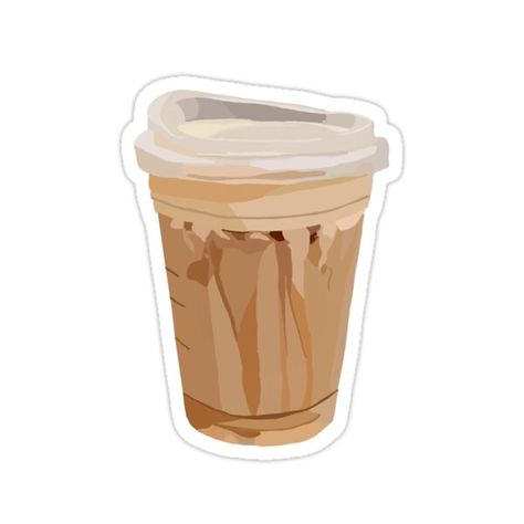 Coffee Stickers Aesthetic, Iced Coffee Drawing, Stickers Laptop Ideas, Coffee Stickers Printable, Cute Coffee Stickers, Stickers Aesthetic Vintage, Stickers Cafe, Stickers For Hydro Flask, Cafe Stickers