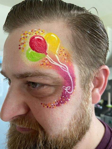 Balloon Face Paint, Circus Face Painting Ideas, Circus Face Paint, Face Painting Themes, Painting Balloons, Thema Circus, Cool Face Paint, Balloon Face, Balloon Painting