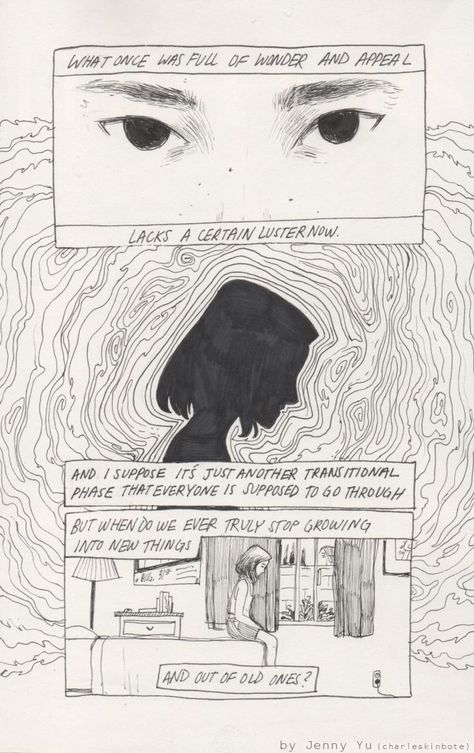 Girls Get Busy — Comic by Jenny Yu, about growing in and out of... | Graphic novel art, Art inspiration, Illustration art Looking Up At Camera Reference Drawing, Scott Wright, Ketchup Packets, Graphic Novel Art, 흑백 그림, Arte Obscura, Arte Inspo, Arte Sketchbook, Comic Illustration