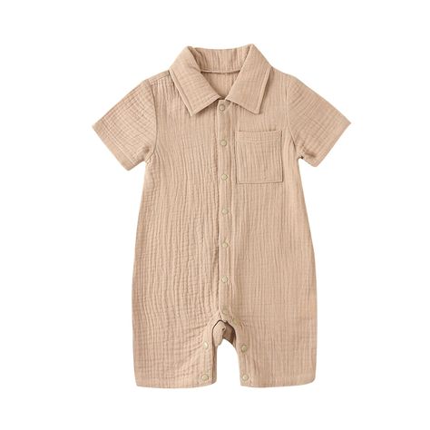 PRICES MAY VARY. Soft Fabric: The baby boy short sleeve romper made of soft cotton blend is skin-friendly,light and dry,absorb sweat and breathability, comfortable to wear, suitable for babies to wear Features: Newborn baby boy romper jumpsuit,solid romper,button down shirt onesie,short sleeve romper with pocket one piece summer clothes outfit.Make your baby more handsome and more comfortable activities Size: The baby romper jumpsuit is suitable for 0-3 months boy clothes,3-6 months boy clothes, Vintage Baby Boy Clothes, Baby Boy Fashion Summer, Jumpsuit Shorts, Infant Boy, Boys And Girls Clothes, Shirt Bodysuit, Skin Design, Newborn Baby Boy, Kids Photoshoot