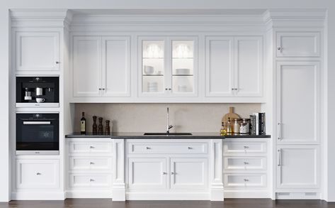 Kitchen Set Classic, American Classic Kitchen, American Classic Interior, Modern Classic Kitchen, Tom Howley, Classical Kitchen, Transitional Kitchen Design, Kitchen 3d, Classic Kitchen Design