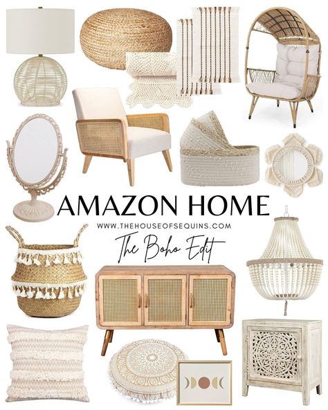 100 Best of Amazon Home : The Boho Edit - The House of Sequins Best Of Amazon, Interior Boho, Apartment Decoration, Boho Living Room Decor, Neutral Boho, Amazon Home Decor, Apartment Aesthetic, Boho Room, Boho Home Decor