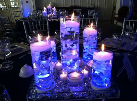 Galaxy Themed Centerpiece #1 Sweet 16 Night Club Theme, Quiencera Themes, Bat Mitzvah Centerpieces, Mitzvah Centerpieces, Bat Mitzvah Themes, Mitzvah Decor, Mitzvah Themes, Galaxy Wedding, Starry Night Wedding