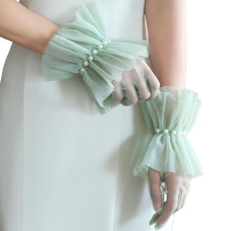 Gloves With Pearls, Tea Party Gloves, Pearl Gloves, Elegant Tea Party, Tea Party Attire, Party Gloves, Formal Costume, Sheer Gloves, Fancy Tea