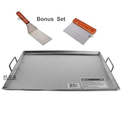 Griddle Flat Top Stainless Steel Grill Plancha Chef Pro Cooking Comal Heavy Duty 19 1/2 Stir Fry Veggies, Pancakes Bacon, Stainless Steel Griddle, Juicy Burgers, Flat Top Grill, Steel Grill, Bacon Eggs, Stainless Steel Grill, Veggie Stir Fry