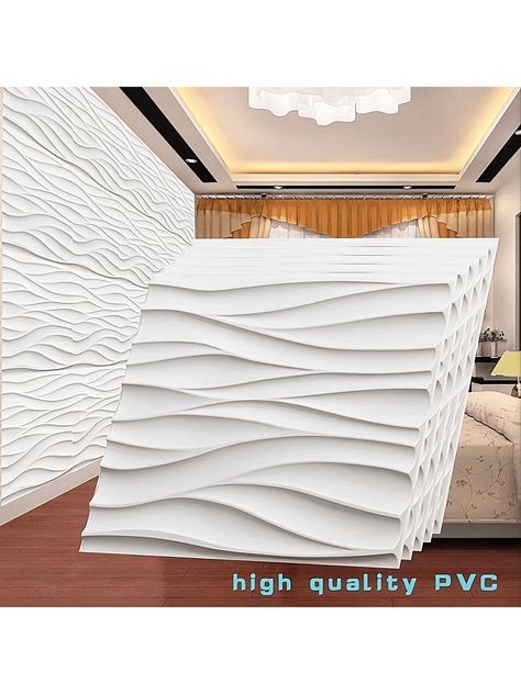 10/20/33pcs 3D PVC Wall Panels, 30cm*30cm In Size, Line Beauty  Design, Waterproof, Dampproof, Flame-Retardant, Easy To Clean, Easy DIY Installation.Wallpaper Suitable For TV Background Wall, Bedroom, Living Room, Kitchen, Bar, Internet Cafe, Hotel, Beauty Salon Decoration. Multicolor    PVC     Home Decor, size features are:Bust: ,Length: ,Sleeve Length: Pvc 3d Wall Panels, 3d Wallpaper For Walls Bedroom, Wall Panel For Tv, Beauty Salon Decoration, Pvc Wall Panels Designs, Wall Headboard Ideas, Boat Interiors, Internet Cafe, 3d Wallpaper For Walls