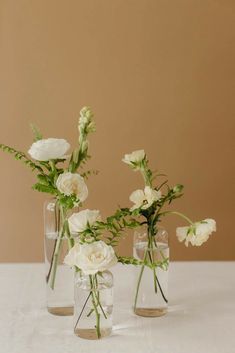 400 Great •Wedding• ideas in 2022 | wedding, wedding decorations, dream wedding Bud Vases Wedding, Bud Vase Centerpiece, Flowers And Greenery, Wedding Vases, White Wedding Flowers, Vase Arrangements, Deco Floral, Wedding Cocktails, Pretty Wedding